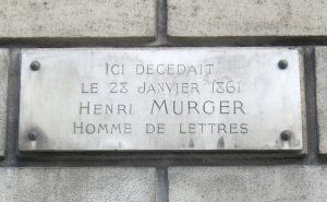 Henry Murger au 200 rue du Faubourg Saint Denis a Paris plaque